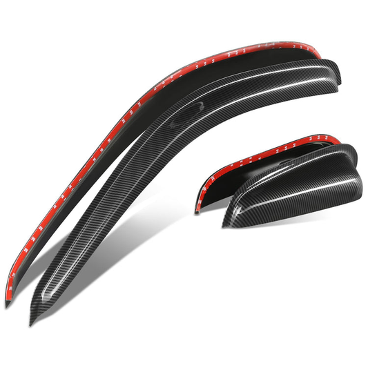 PROTECTOR DE VENTANA WINDOW VISORS - 95-04 TOYOTA TACOMA - FITS EXTENDED CAB MODELS - CARBON FIBER PATTERN STYLING - 4PCS - BLACK