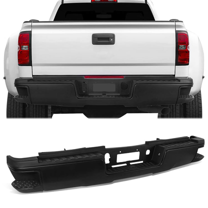 DEFENSA TRASERA 15-19 SILVERADO SIERRA 2500 3500?BLACK WITHOUT SENSOR HOLE?WITHOUT HITCH DRAW BAR?