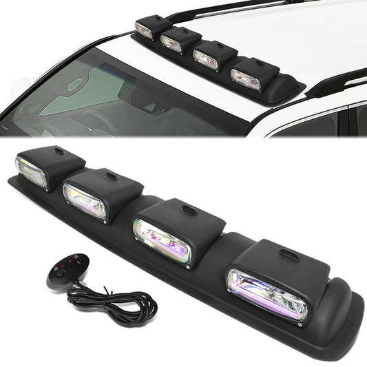 FAROS DE NIEBLA ROOF MOUNTED - 38" X 9" X 4" - UNIVERSAL - H3 BULB - WITH SWITCH, WIRING - NEO CHROME