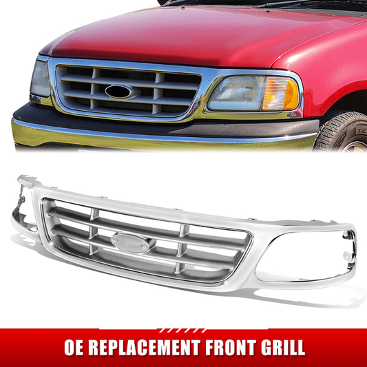 PARRILLA GRILLE - FD F150 P/U '97-'03/ GRILLE ASS'Y 99-03/ CHROME/SILVER/ (W/BAR TYPE)(XL/XLT)/ (2WD)//PARTS.NO,FO1200371//OEM NO,3L3Z8200AB