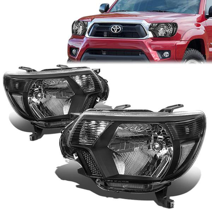 FAROS 12-15 TOYOTA TACOMA - H4 LOW BEAM / HIGH BEAM / 4157NA TURN SIGNAL - BLACK HOUSING / CLEAR CORNER
