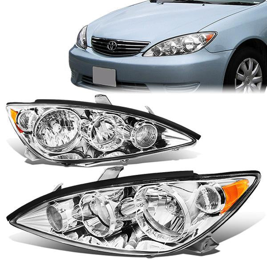 FAROS 05-06 TOYOTA CAMRY - 9006 LOW BEAM / 9005 HIGH BEAM / 4157NA TURN SIGNAL - CHROME HOUSING / AMBER CORNER