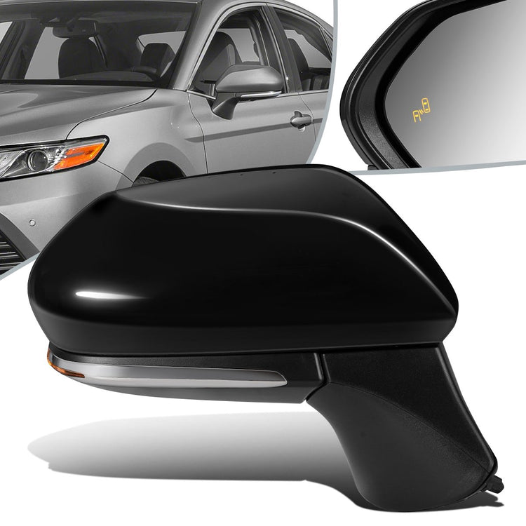 RETROVISOR MIRROR - OEM - 18-20 TOYOTA CAMRY - POWERED - HEATED - W/ SIGNAL LIGHT - W/ BSD - FOLDING - RIGHT - BLACK MATERIAL