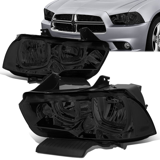 FAROS 11-14 DODGE CHARGER 4-DOOR - SMOKE HOUSING / CLEAR CORNER - H11 LOW BEAM / 9005 HIGH BEAM
