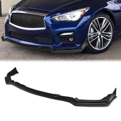 LIP FRONTAL 14-17 INFINITI Q50 - FITS SPORT MODELS ONLY - REQUIRES DRILLING BUMPER FOR INSTALLATION - 3PC - MATTE BLACK