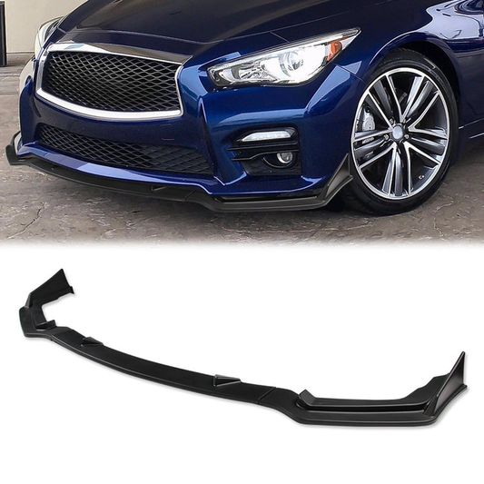 LIP FRONTAL 14-17 INFINITI Q50 - FITS SPORT MODELS ONLY - REQUIRES DRILLING BUMPER FOR INSTALLATION - 3PC - MATTE BLACK