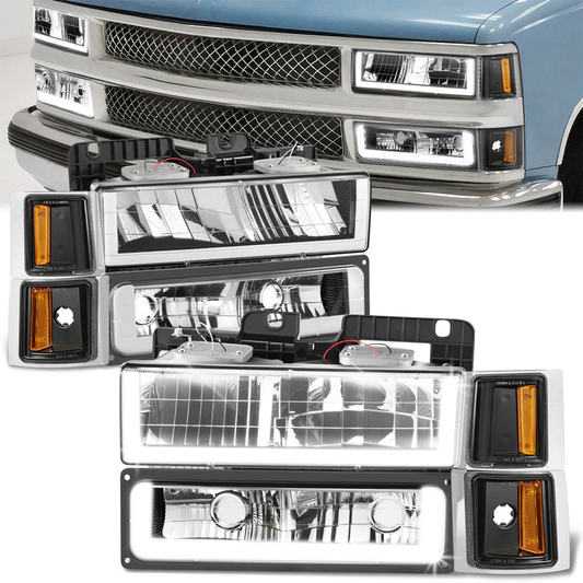 FAROS CLEAR LENS,AMBER REFLECTOR,BLACK HOUSING - 8PCS - LED BAR - 94 CHEVROLET BLAZER / 94-99 CHEVROLET C1500 / 94-99 CHEVROLET C1500 SUBURBAN / 94-00 CHEVROLET C2500 / 94-99 CHEVROLET C2500 SUBURBAN / 94-00 CHEVROLET C3500 / 94-99 CHEVROLET K1500 / 94-99