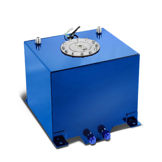 TANQUE DE GASOLINA FUEL CELL - GAS TANK WITH LEVEL SENDER - 5 GALLON - ALUMINUM - POLISHED CAP - BLUE