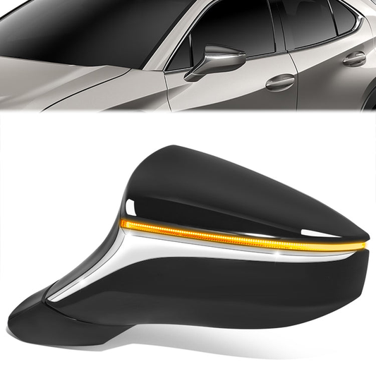 RETROVISOR MIRROR - OE STYLE - LEXUS UX200 19-24 - LEXUS UX250H 19-24 - WITH POWER WITH HEATED WITH SIGNAL WITH BLIND SPOT - DRIVER SIDE - PAINT TO MATCH - BLACK