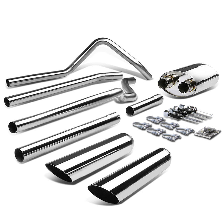 TUBERIA CATBACK CATBACK - 04-10 FORD F-150 4.6L/ 5.4L V8 - EXTENDED/CREW CAB - TYPE-2 - DUAL TIP - STAINLESS STEEL