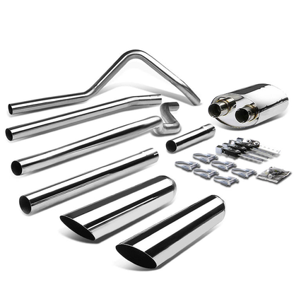 TUBERIA CATBACK CATBACK - 04-10 FORD F-150 4.6L/ 5.4L V8 - EXTENDED/CREW CAB - TYPE-2 - DUAL TIP - STAINLESS STEEL