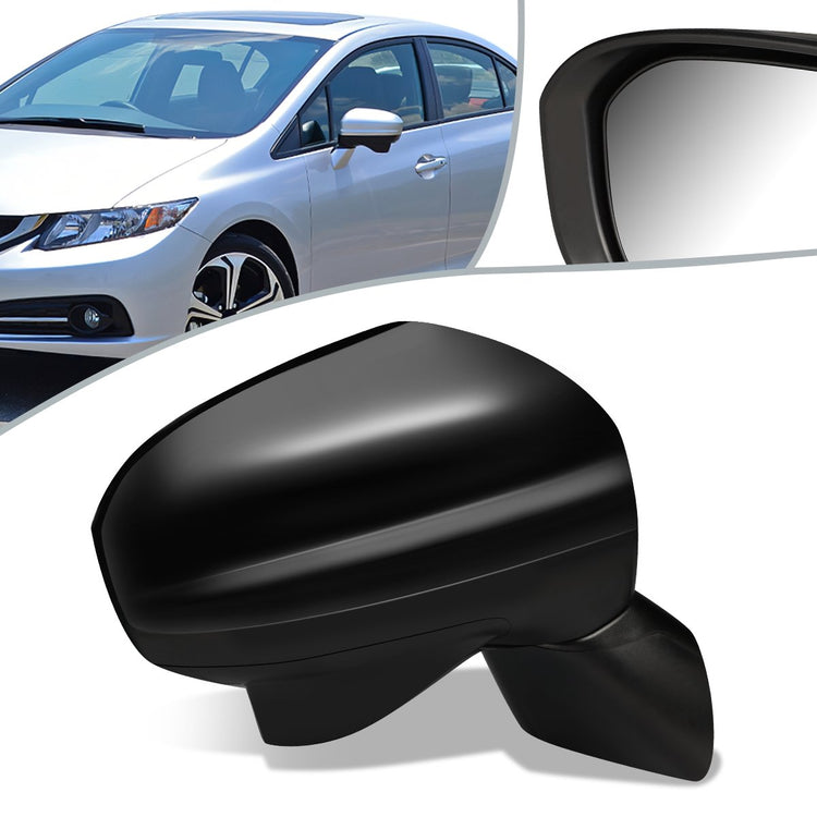 RETROVISOR MIRROR - OEM - 13-15 HONDA CIVIC 4-DR - POWERED - HEATED - W/ CAMERA - FOLDING - BLACK MATERIAL - RIGHT