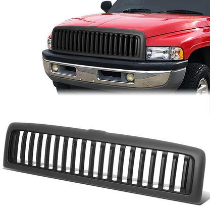 PARRILLA GRILLE - 94-01 DODGE RAM 1500 / 94-02 DODGE RAM 2500, 3500 - VERTICAL FENCE STYLE - MATTE BLACK