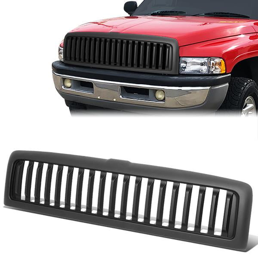 PARRILLA GRILLE - 94-01 DODGE RAM 1500 / 94-02 DODGE RAM 2500, 3500 - VERTICAL FENCE STYLE - MATTE BLACK