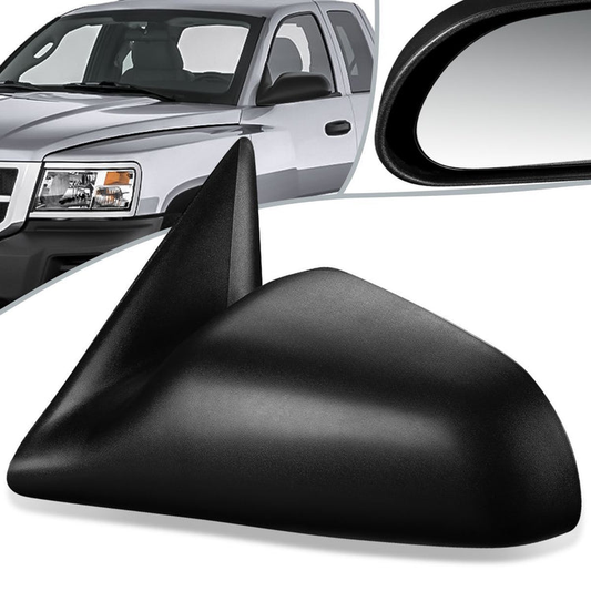 RETROVISOR MIRROR - 06-09 MITSUBISHI RAIDER / 05-10 DODGE DAKOTA / 11 RAM DAKOTA - POWERED - OEM - LEFT - TEXTURED/BLACK
