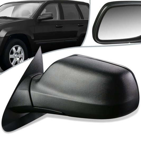RETROVISOR MIRROR - 05-10 JEEP GRAND CHEROKEE - POWERED - OEM - LEFT - TEXTURED/BLACK