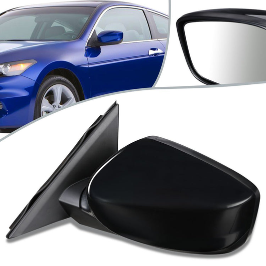 RETROVISOR MIRROR - OEM - 10-11 HONDA ACCORD CROSSTOUR / 12-15 HONDA CROSSTOUR - POWERED - HEATED - PAINTABLE - BLACK - LEFT