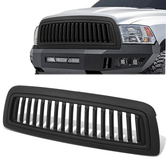 PARRILLA GRILLE - 09-10 DODGE RAM 1500 / 11-12 DODGE RAM 2500, 3500 - VERTICAL FENCE STYLE - MATTE BLACK