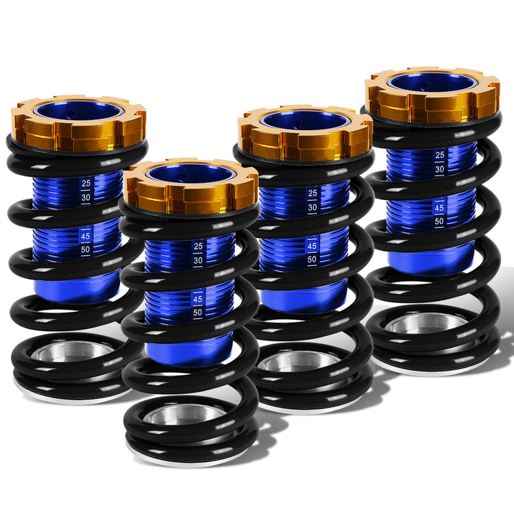 COILOVER 88-00 HONDA CIVIC / 88-91 CRX / 93-97 DEL SOL / 90-01 INTEGRA - SCALE - BLUE SLEEVES / GOLD TOP / BLACK SPRING