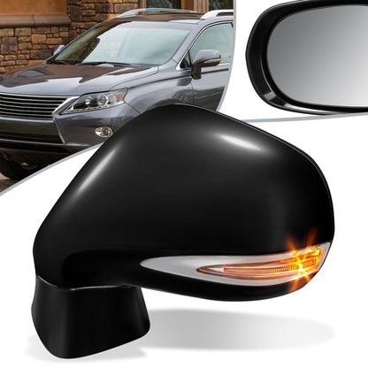 RETROVISOR MIRROR - OEM - 10-12 LEXUS RX350, RX450H - POWERED - HEATED - W/ SIGNAL LIGHT - W/ MEMORY - W/ PUDDLE LIGHT - POWER FOLDING - BLACK MATERIAL - LEFT