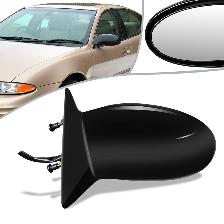 RETROVISOR MIRROR - OEM - 99-01 OLDSMOBILE ALERO / 2002 PONTIAC GRAND AM - MANUAL - PAINTABLE - BLACK - LEFT