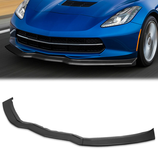 LIP FRONTAL 14-19 CHEVROLET CORVETTE - EXCLUDES ZR1 MODELS - REQUIRES DRILLING BUMPER FOR INSTALLATION - 3PC - MATTE BLACK