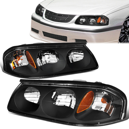 FAROS 00-05 CHEVY IMPALA 4-DOOR - BLACK HOUSING / AMBER CORNER - 9006 LOW BEAM / 9005 HIGH BEAM
