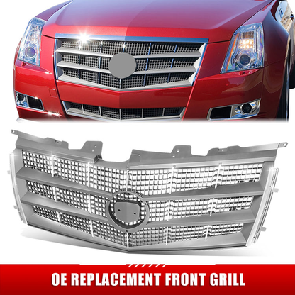 PARRILLA GRILLE - CADLAC CTS/CTS-V '08-'13/ GRILLE ASS'Y/ CHROME/SILVER/GREY/ (W/O CREST & WREATH)//PARTS.NO,GM1200616//OEM NO,25896043