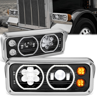FAROS VOLVO VNL 18-23 / VOLVO VNR 18-23 / VOLVO VNL 300 18-20 / VOLVO VNL 400 18-20 / VOLVO VNL 740 18-20 / VOLVO VNL 760 18-20 / VOLVO VNL 860 18-20 / VOLVO VNR 300 18-20 / VOLVO VNR 400 18-20 / VOLVO VNR 640 18-20 - WHITE HALO RING - BLACK