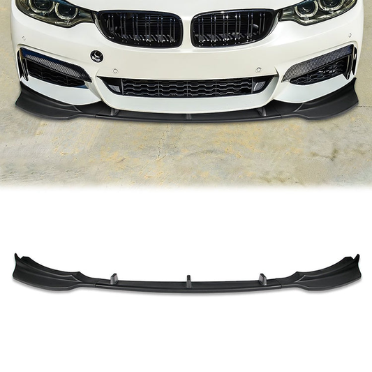 LIP FRONTAL 14-16 BMW 428I / 15-16 428I GRAN COUPE / 17-19 430I / 18-19 430I GRAN COUPE - FITS SPORT, M-SPORT MODEL ONLY - REQUIRES DRILLING BUMPER FOR INSTALLATION - 3PC - MATTE BLACK