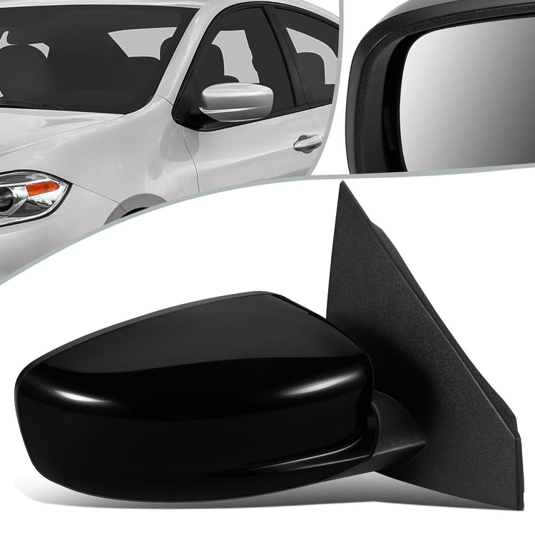 RETROVISOR MIRROR - OEM - 13-16 DODGE DART - POWERED - HEATED - FOLDING - BLACK MATERIAL - RIGHT
