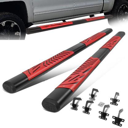 ESTRIBOS 5.5" - 19-20 DODGE RAM 1500 - EXTENDED CAB - BLACK / RED