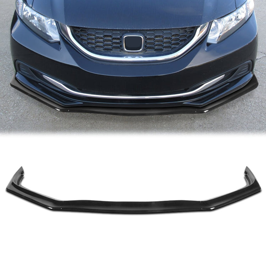 LIP FRONTAL 13-15 HONDA CIVIC SEDAN - EXCLUDES SI - REQUIRES DRILLING BUMPER FOR INSTALLATION - 3PC - PAINTED GLOSS BLACK