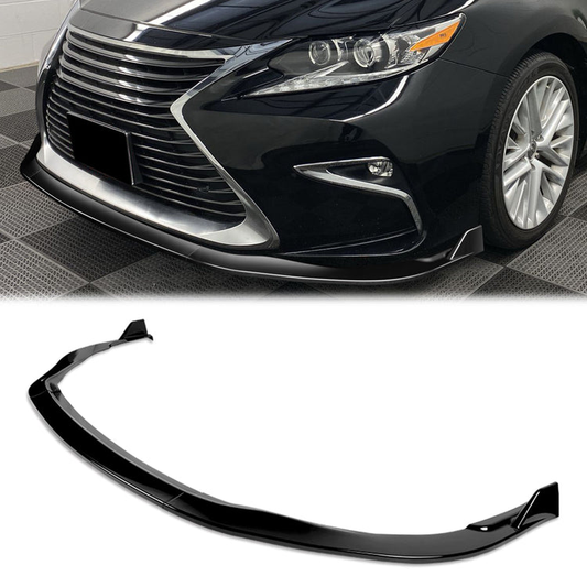 LIP FRONTAL 16-18 LEXUS ES300H, ES350 - REQUIRES DRILLING BUMPER FOR INSTALLATION - 3PC - PAINTED GLOSS BLACK