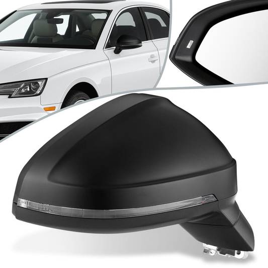 RETROVISOR MIRROR - 17-19 AUDI A4, A4 ALLROAD, S4 - POWERED - HEATED - W/ SIGNAL - FOLDING - W/ LANE DEPARTURE - OEM - RIGHT - PRIMED BLACK