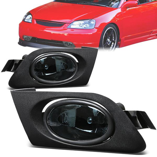 FAROS DE NIEBLA 01-03 HONDA CIVIC 2/4-DR - W/ SWITCH - H11 BULB - SMOKE