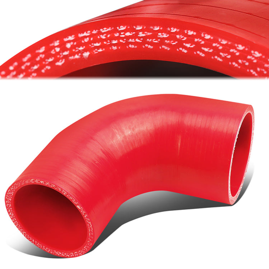 COPLE DE SILICON 3-PLY - 2.25" TO 2.50" REDUCER W/ 90 DEGREE - RED - RM4-4