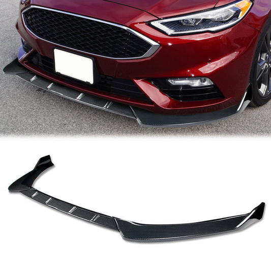 LIP FRONTAL 17-18 FORD FUSION - REQUIRES DRILLING BUMPER FOR INSTALLATION - 3PC - CARBON FIBER LOOK