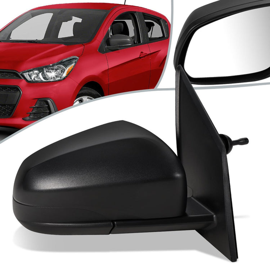 RETROVISOR MIRROR - OEM - 16-18 CHEVY SPARK - MANUAL - W/ CABLE - FOLDING - TEXTURED - BLACK - RIGHT