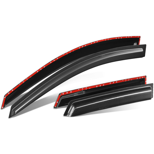 PROTECTOR DE VENTANA WINDOW VISORS - 10-13 MAZDA 3 - HATCHBACK - CARBON FIBER PATTERN STYLING - 4PCS - BLACK