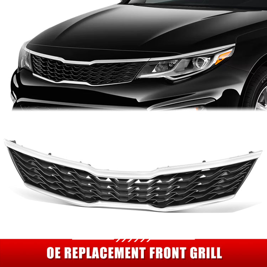 PARRILLA GRILLE - KA OPTMA '11-'15/'16-'20/ GRILLE ASS'Y 19-20/ PAINTED SILVER GRAY/ W/CHROME MOULDING (EX|S)//PARTS.NO,KI1200203//OEM NO,86350D5510