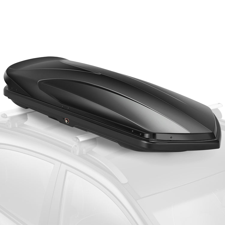 PORTAEQUIPAJE ROOF BOX - FITS VEHICLES WITH CROSS BARS - 420L 72INCH LENGTH - GLOSSY SMOOTH BLACK