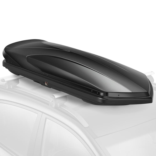 PORTAEQUIPAJE ROOF BOX - FITS VEHICLES WITH CROSS BARS - 420L 72INCH LENGTH - GLOSSY SMOOTH BLACK