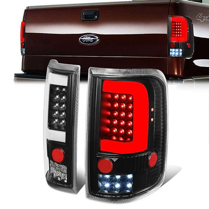 FAROS TRASEROS 04-08 FORD F-150 / LOBO - 3D - C-BAR LED - BLACK