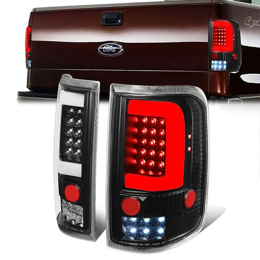 FAROS TRASEROS 04-08 FORD F-150 / LOBO - 3D - C-BAR LED - BLACK