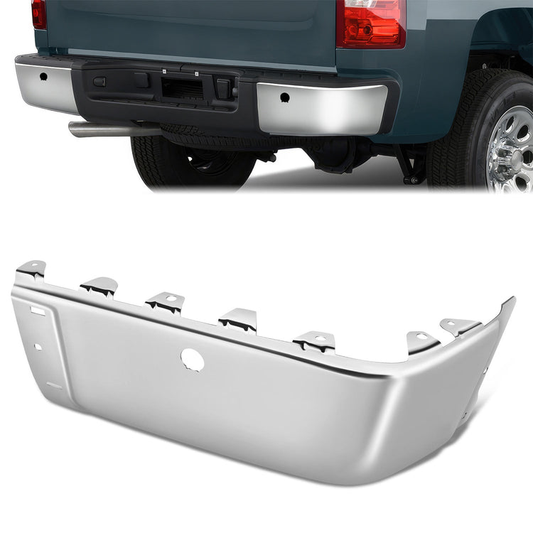 DEFENSA 07-13 CHEVROLET SILVERADO 1500 / GMC SIERRA 1500, 07-14 CHEVROLET SILVERADO 2500 HD, 3500 HD / GMC SIERRA 2500 HD 3500 HD, FITS FLEETSIDE MODELS ONLY WITH PARKING SENSOR HOLES - CHROME - RIGHT