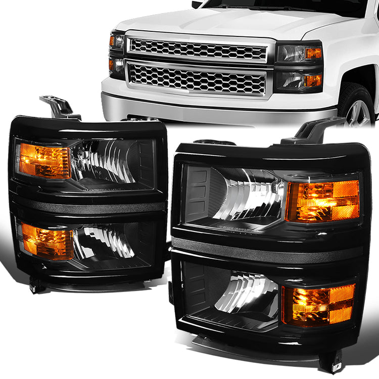 FAROS 14-15 CHEVY SILVERADO 1500  - BLACK HOUSING / AMBER CORNER - H11 LOW BEAM / 9005 HIGH BEAM