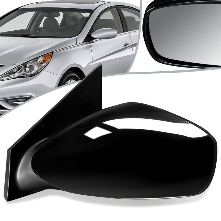 RETROVISOR MIRROR - OEM - 11-14 HYUNDAI SONATA - POWERED - HEATED - PAINTABLE - BLACK - LEFT