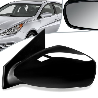 RETROVISOR MIRROR - OEM - 11-14 HYUNDAI SONATA - POWERED - HEATED - PAINTABLE - BLACK - LEFT