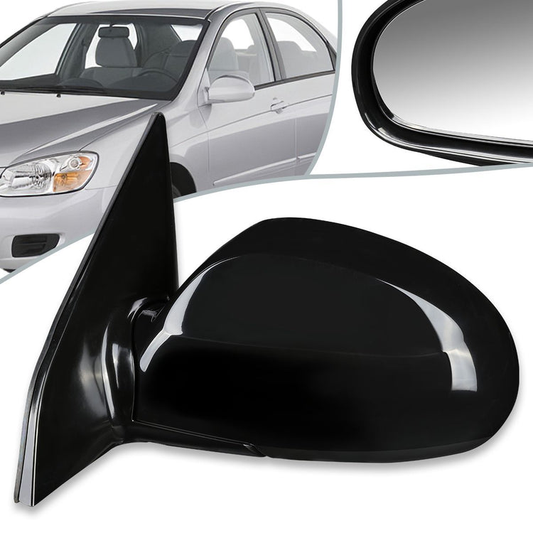 RETROVISOR MIRROR - OEM - 04-09 KIA SPECTRA 2.0L / 05-09 KIA SPECTRA5 - POWERED - HEATED - PAINTABLE - BLACK - LEFT